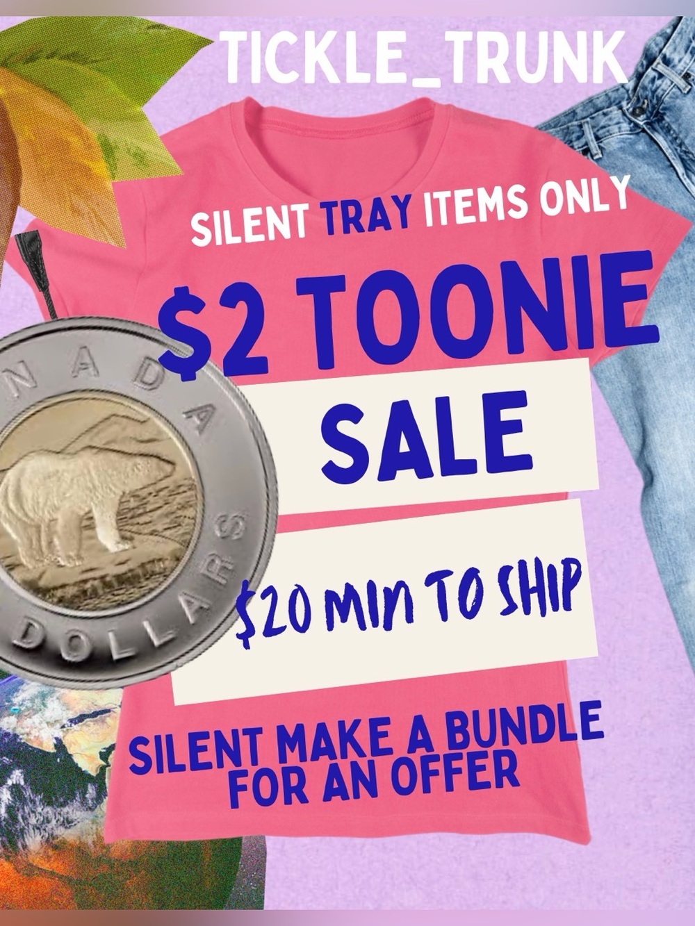 Like this listing for All auctions On Now $2 Toonie tray silent live bundle up